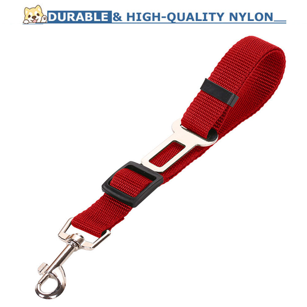 Dog Car Seat Belt - Adjustable Pet Safety Harness Leash