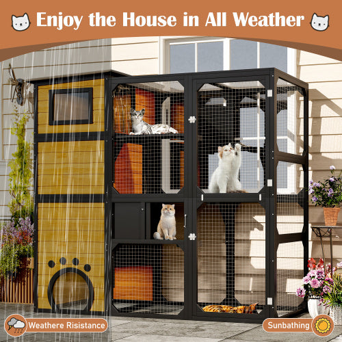 Outdoor Cat Catio - 4-Tier Window Enclosure by GO