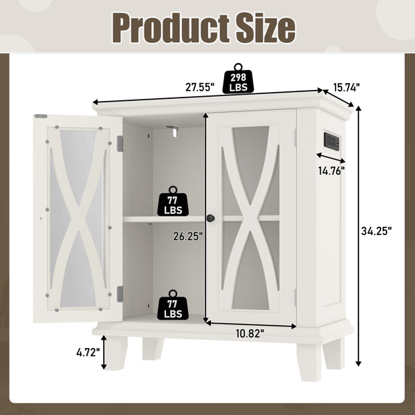 20 Gallon Aquarium Stand with Power Outlets & Storage