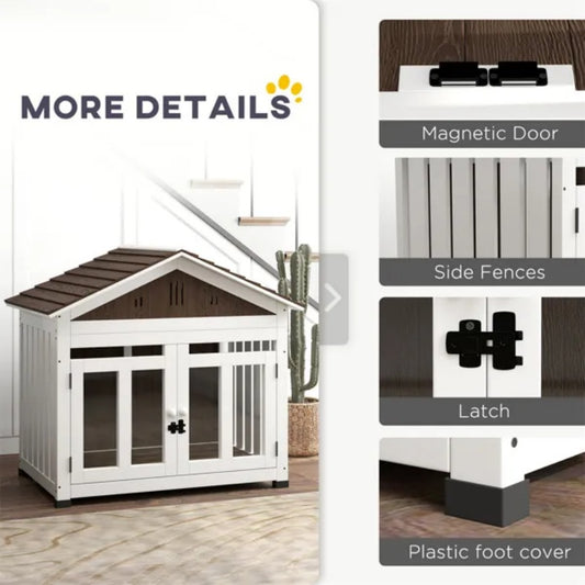 Elegant Haven Crate - Wooden Dog Furniture Kennel - Purrfect Pet Haven