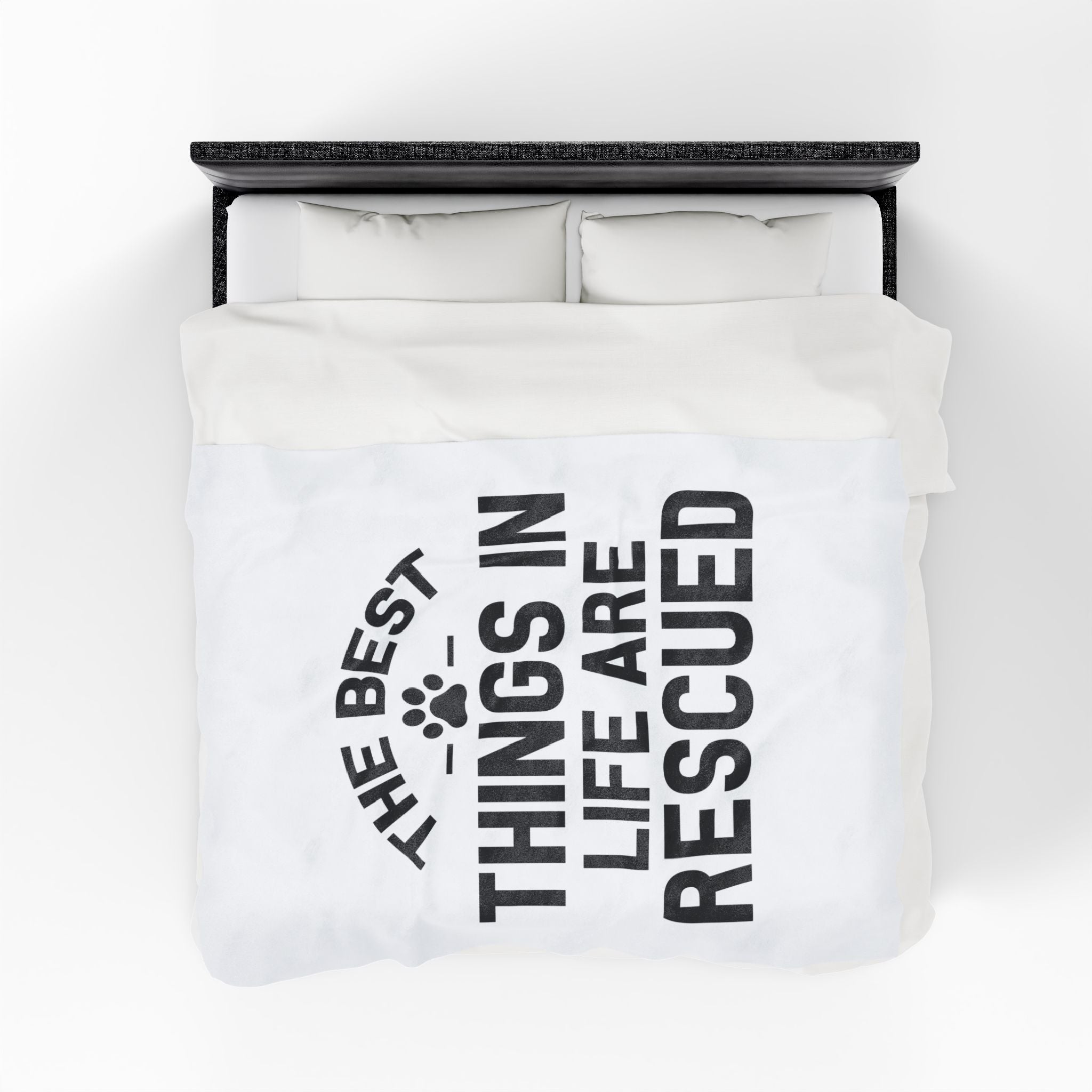 Inspirational Pet Best Rescue - Velveteen Plush Blanket