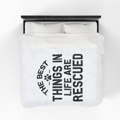 Inspirational Pet Best Rescue - Velveteen Plush Blanket