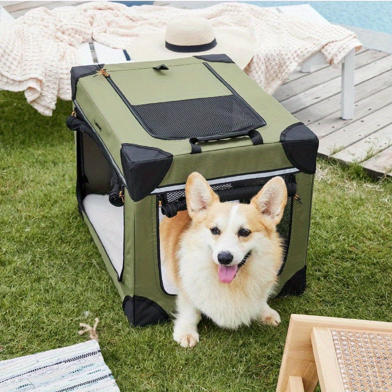 Soft Collapsible Dog Crate - 42 Inch Portable Travel Crate for Extra Large Dogs