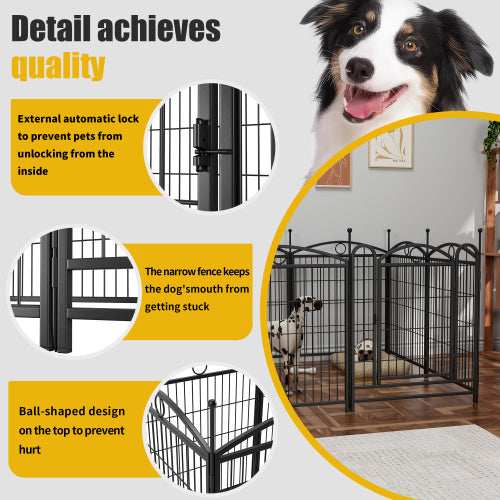 8 Panel Metal Dog Fence Pet Outdoor Playpen 32 Inch Tall