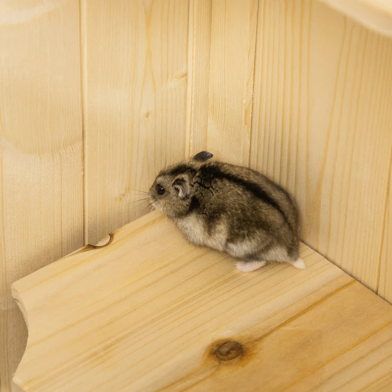 5-Tier Wooden Hamster Cage Mice Habitat Rat Habitat With Openable Top, Front Door And Storage Shelf - Purrfect Pet Haven