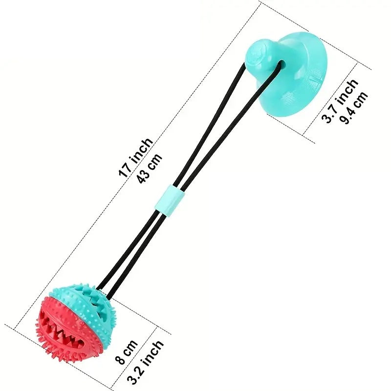 Interactive Suction Cup Tug Toy - Treat Dispensing Chew Toy for Aggressive Chewers