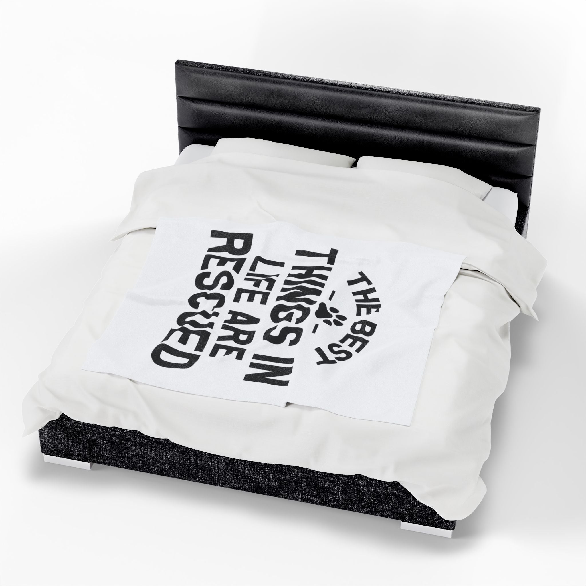Inspirational Pet Best Rescue - Velveteen Plush Blanket