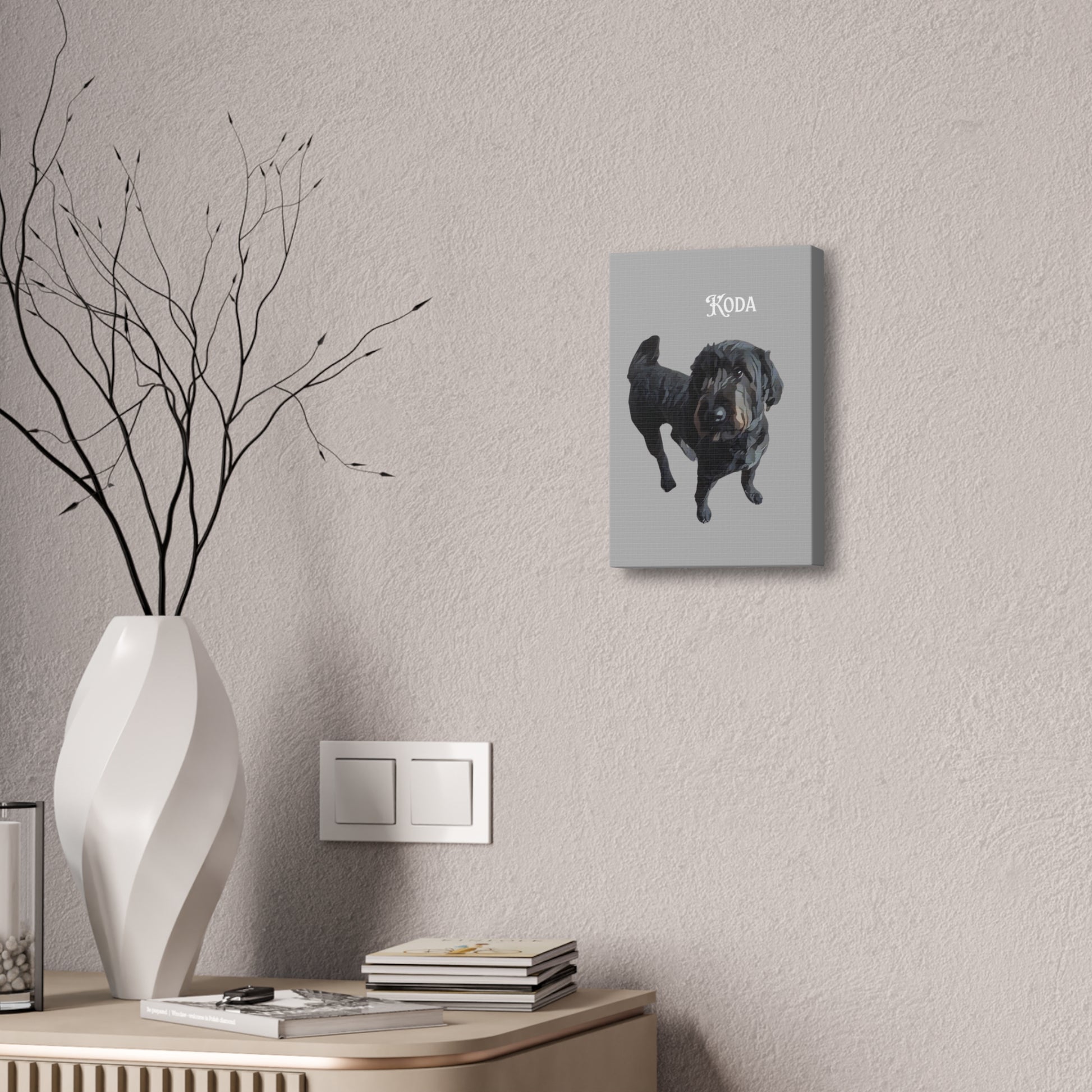 PAW-sonalized Light Grey Canvas Print | Upload Photo~Choose size | Purrfect Pet Haven