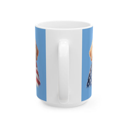 Patriotic Goldendoodle Dog Ceramic Mug - 11oz & 15oz