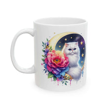 Whimsical Floral Cat Ceramic Mug - 11oz & 15oz