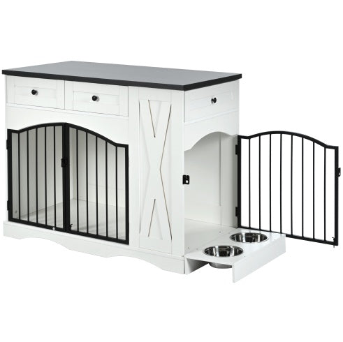 Farmhouse Dog Crate Furniture - 43.3 Inch