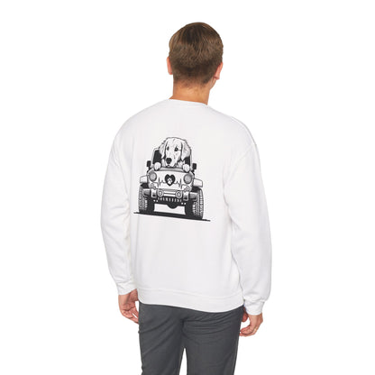 Golden Retriever Jeep Sweatshirt - Dog Lover's Heavy Blend