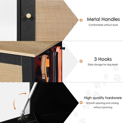 Elevated Dog Bowl Stand - 2 Bowls with Storage Cabinet