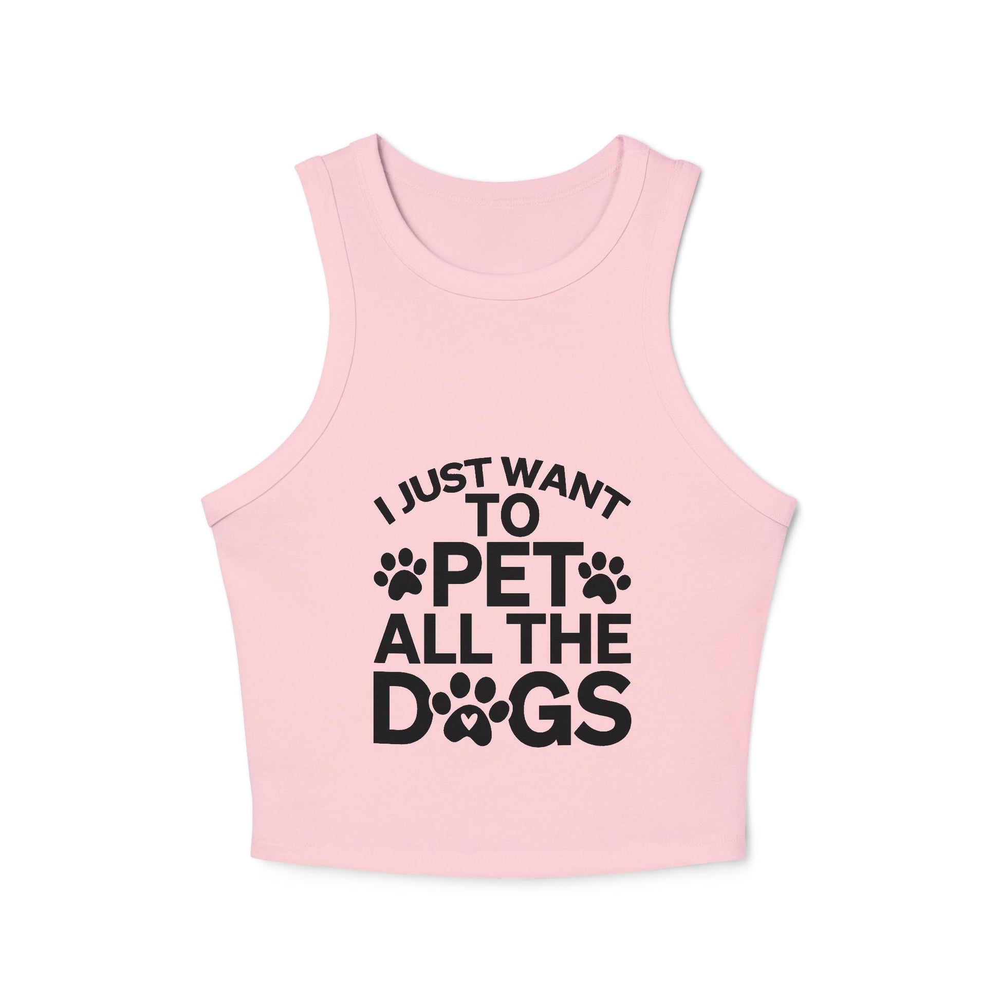 I Just Want to Pet All the Dogs - Women's Micro Rib Racer Tank Top - Cute Pet Lover Apparel | Purrfect Pet Haven