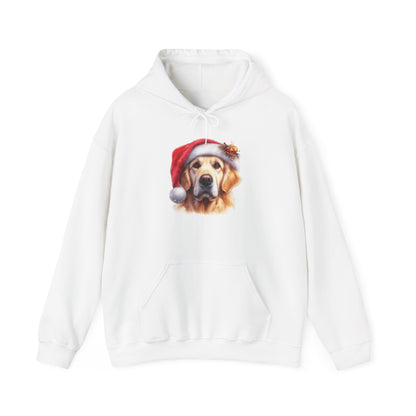 Christmas Golden Retriever Hoodie – Cute Dog in Santa Hat Holiday Sweatshirt