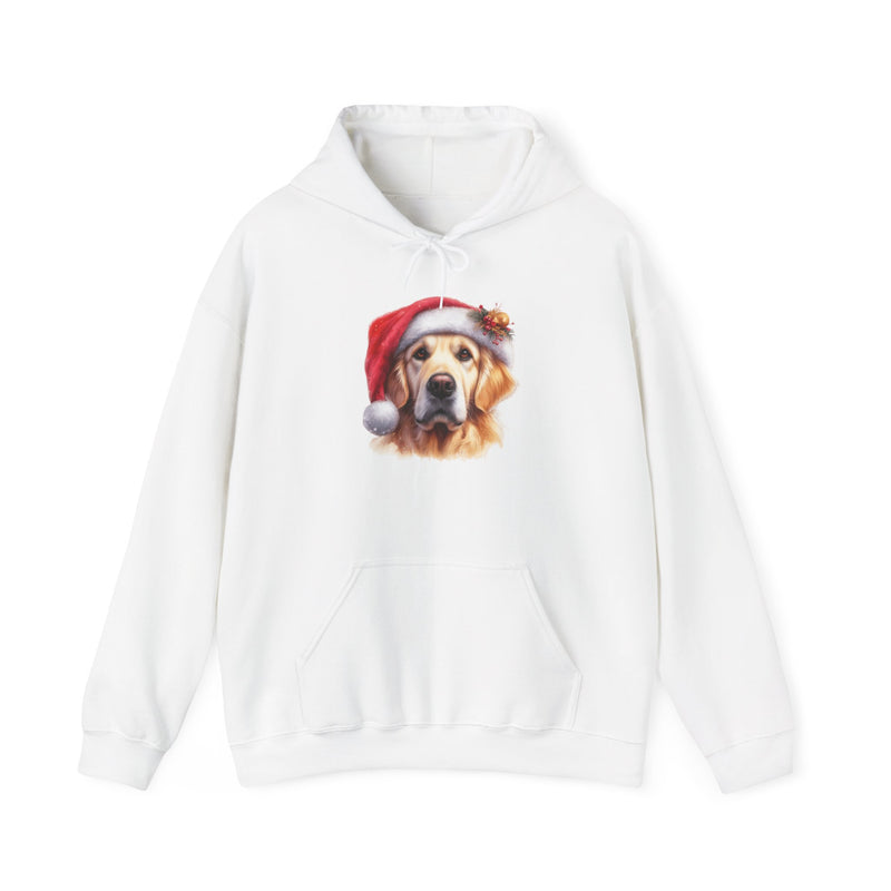 Christmas Golden Retriever Hoodie – Cute Dog in Santa Hat Holiday Sweatshirt