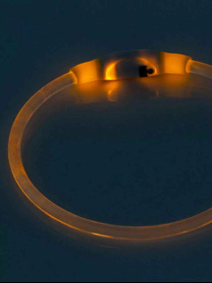 USB Rechargeable Cuttable Full Glow LED Pet Collar for Night Anti-Lost