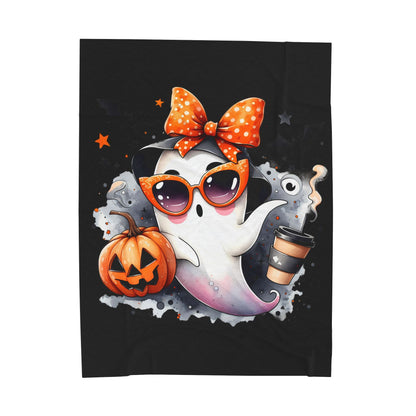 Halloween Ghost Velvet Plush Blanket - Luxury Fall Throw