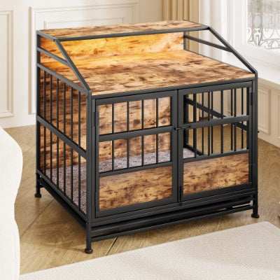 Multi-function Furniture Style Dog Crates With Storage - Premium Wooden Dog Kennel