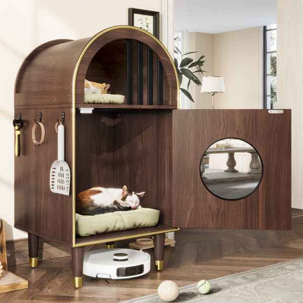Cat Litter Box Enclosure 2-in-1 Condo Bed