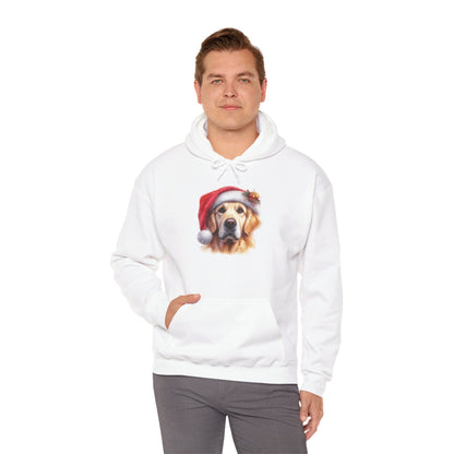 Christmas Golden Retriever Hoodie – Cute Dog in Santa Hat Holiday Sweatshirt