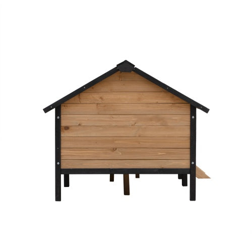 Large Wooden Dog House - Outdoor Cabin with Porch