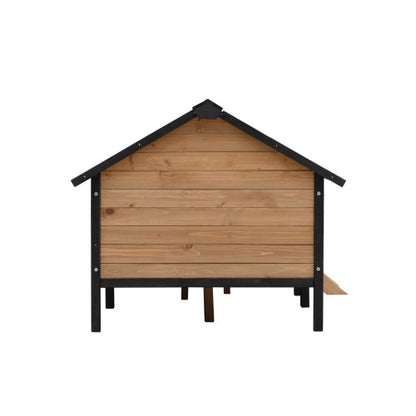 Large Wooden Dog House - Outdoor Cabin with Porch