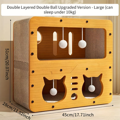 Timber Haven House - Wooden Cat Hideaway