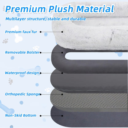 Human-Sized Dog Bed - Washable Orthopedic 71x45