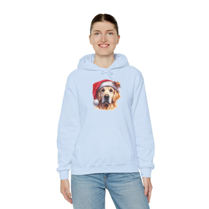 Christmas Golden Retriever Hoodie – Cute Dog in Santa Hat Holiday Sweatshirt