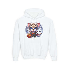 Adorable Cat Halloween Hoodie - Youth Spooky Season Sweatshirt