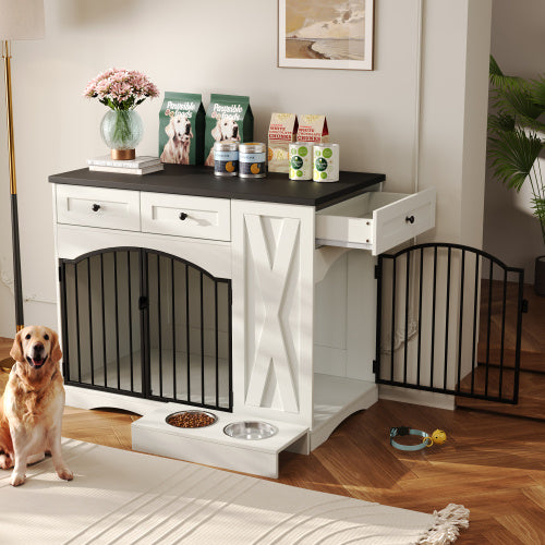 Farmhouse Dog Crate Furniture - 43.3 Inch
