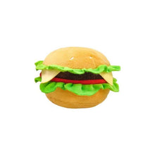 Wefulfil plush hamburger pet toy from fast food dog toy set soft squeaky bun lettuce cheese patty
