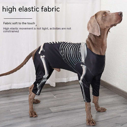 Spooky Skull Dog Halloween Outfit - Gothic Pet Dress Up Costume
