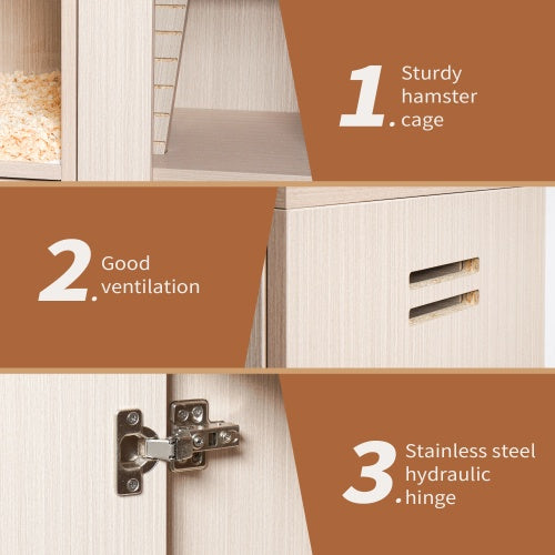 4-Tier Wooden Guinea Pig Cage - Multi-Level Habitat