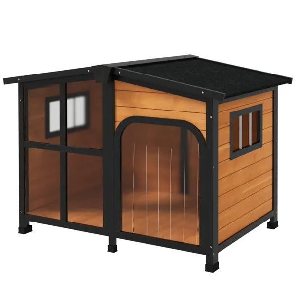 Weatherproof Cabin - Outdoor Wooden Dog House - Purrfect Pet Haven