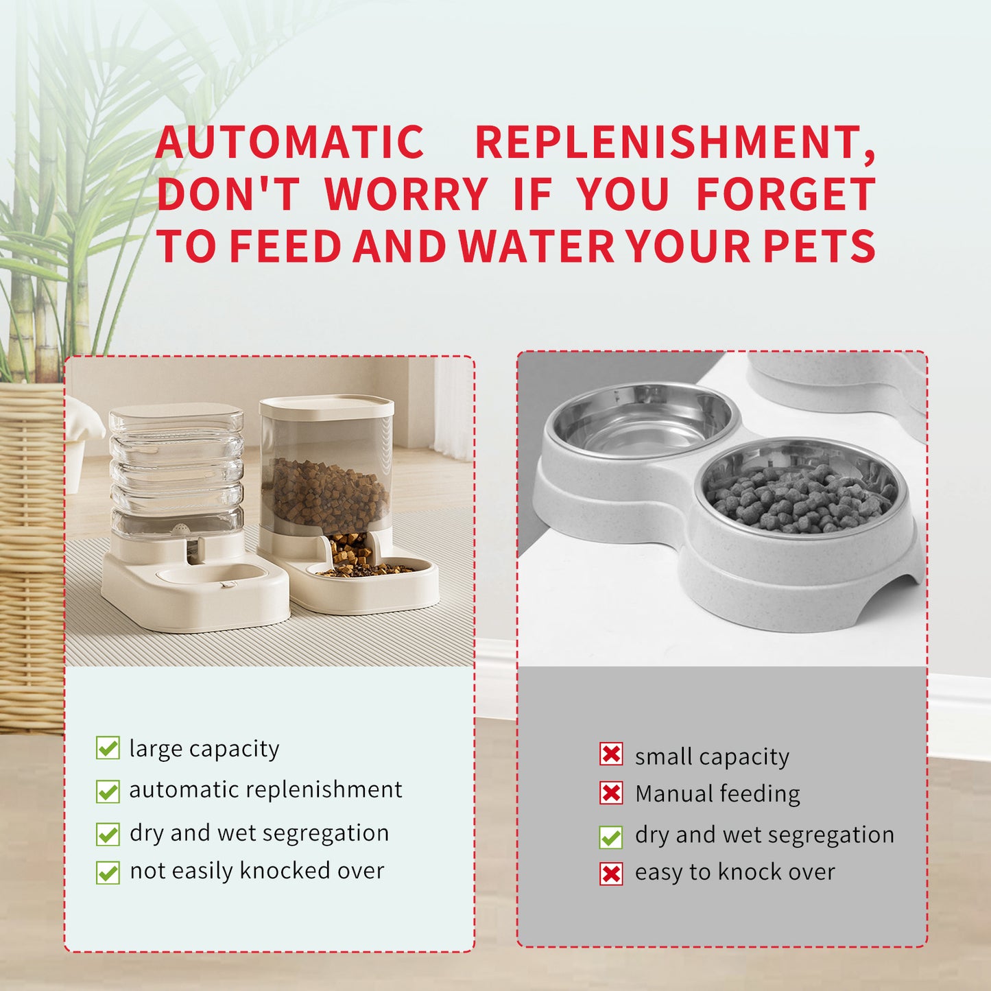 Pet Food & Water Dispenser - Automatic Self-Refilling - Purrfect Pet Haven