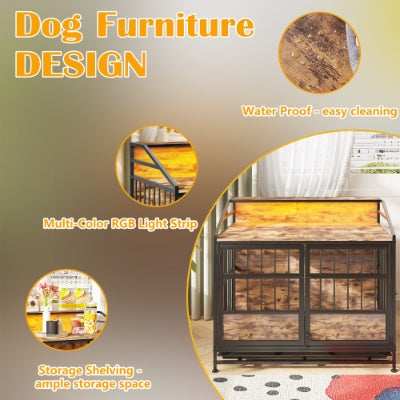 Multi-function Furniture Style Dog Crates With Storage - Premium Wooden Dog Kennel