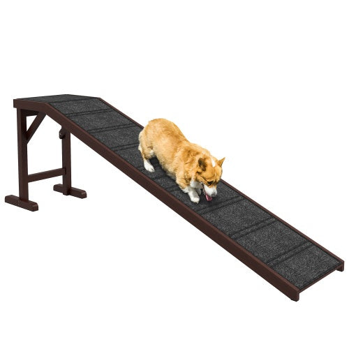 PawHut Dog Ramp for Bed - Non-Slip Carpet Pet Ramp 74x16x25