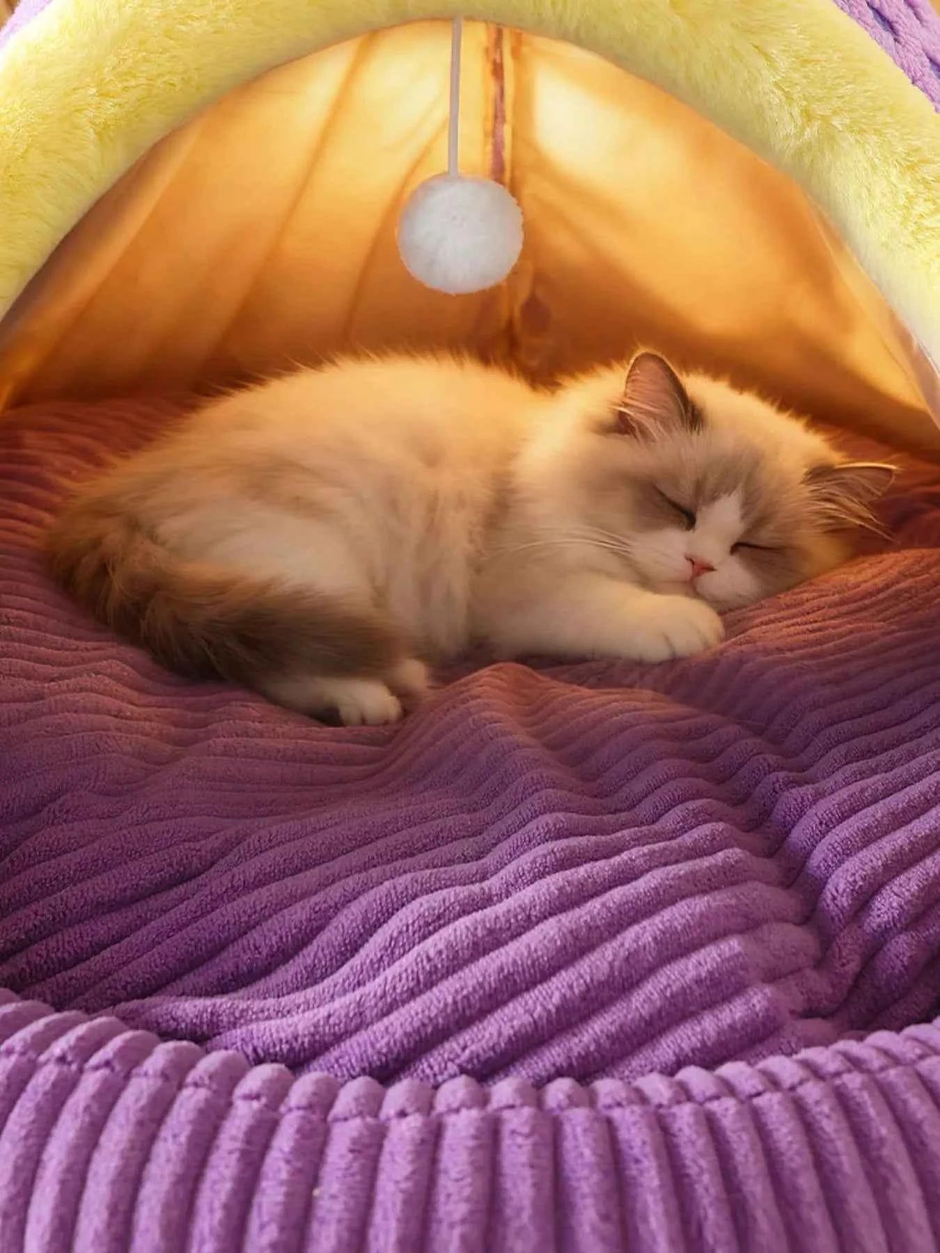 Cute Cartoon Style Pet Nest with Hanging Ball