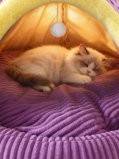 Cute Cartoon Style Pet Nest with Hanging Ball