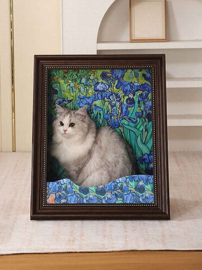 Cat House Artistic Frame - Famous Painting Cardboard Hideaway