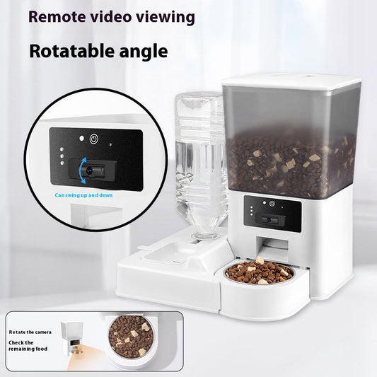Double Bowl Intelligent Timer Surveillance Video Feeder - Use Remote Voice Call