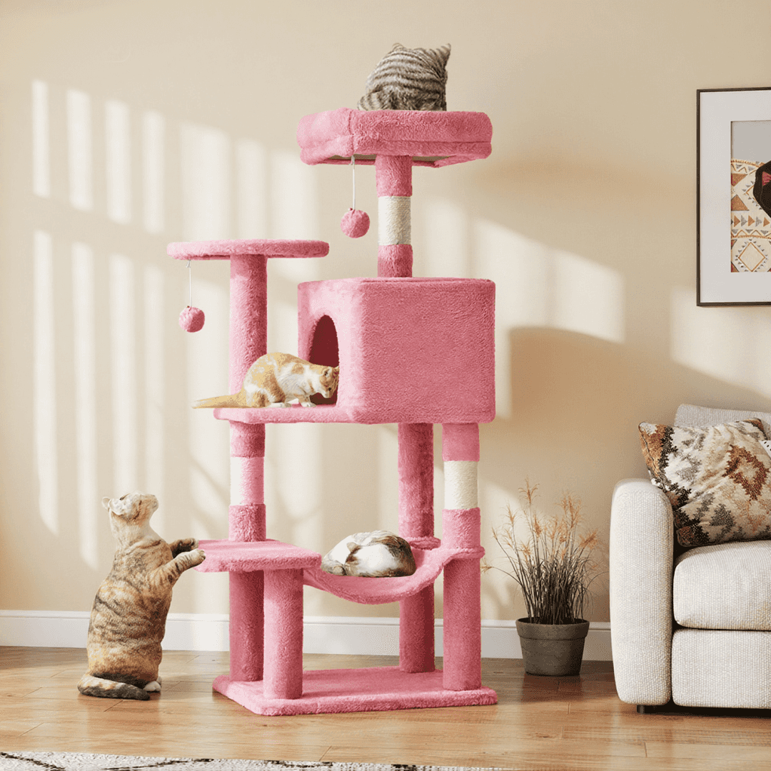 44-Inch Cat Tree - Multi-Level with Hammock & Sisal Posts - Purrfect Pet Haven
