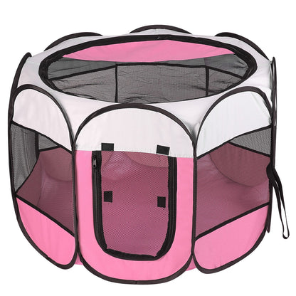 Portable Foldable Pet Tent - 8-Panel Exercise Pen with Dual Zippers