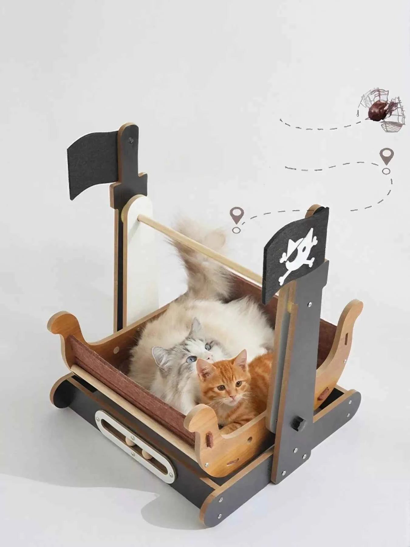 Pirate Ship Style Cat House