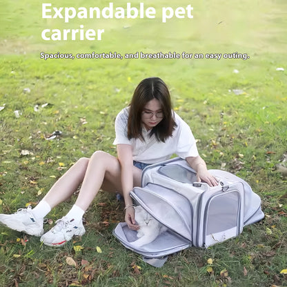 Portable Pet Carrier for Cats and Small Dogs - Breathable Travel Backpack