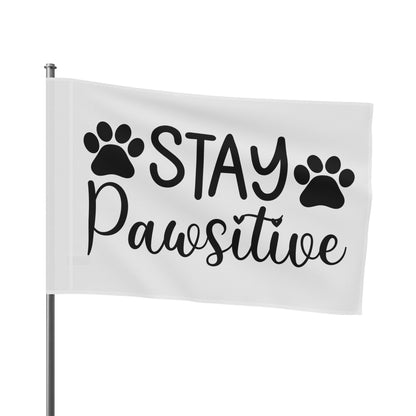 Paw Print Flag - Stay Pawsitive Home Decor