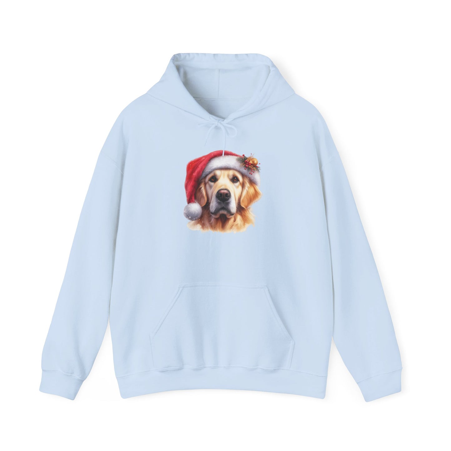 Christmas Golden Retriever Hoodie – Cute Dog in Santa Hat Holiday Sweatshirt