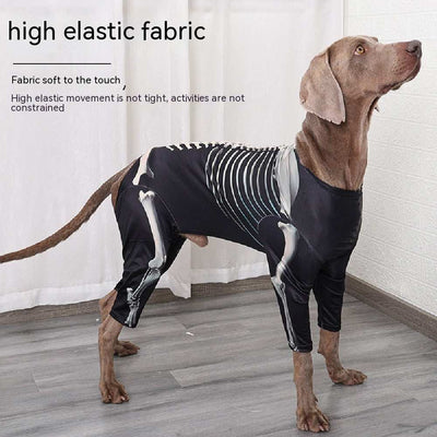 Spooky Skull Dog Halloween Outfit - Gothic Pet Dress Up Costume